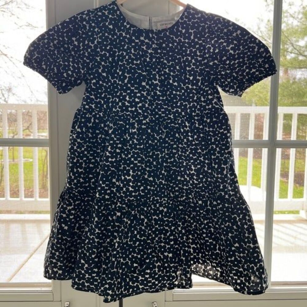Charming Navy and White Kids Dress